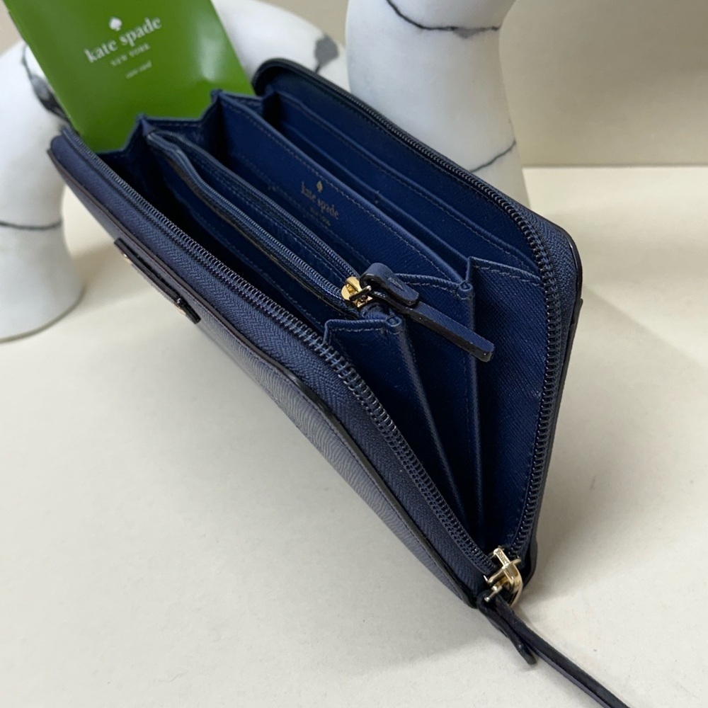(new+tag) Kate Spade neda long wallet navy polka dots classic - Picture 10 of 12